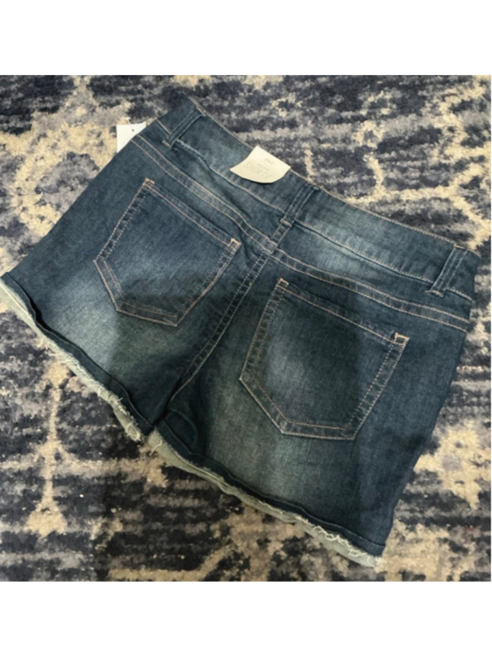 Rue 21 Mid Rise Shortie Denim Jeans Summer Cotton Stretch Shorts size 9/10 - Picture 4 of 6